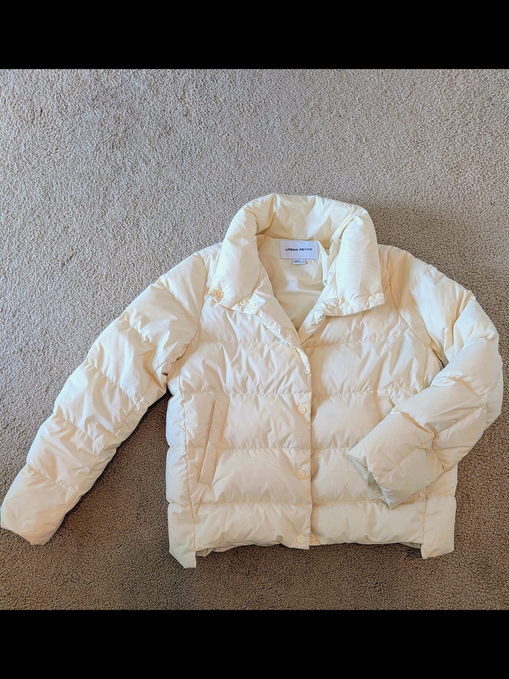 Urban Revivo Cream Lightweight Puffer Jacket